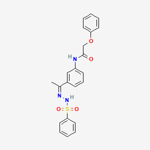 molecular formula C22H21N3O4S B5305761 2-phenoxy-N-{3-[N-(phenylsulfonyl)ethanehydrazonoyl]phenyl}acetamide 