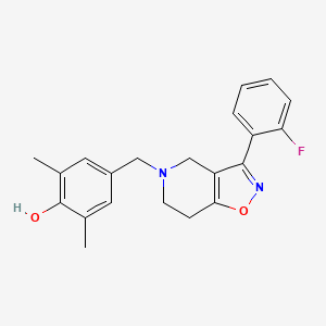molecular formula C21H21FN2O2 B5305779 4-{[3-(2-fluorophenyl)-6,7-dihydroisoxazolo[4,5-c]pyridin-5(4H)-yl]methyl}-2,6-dimethylphenol 