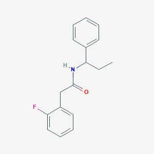 molecular formula C17H18FNO B5305791 2-(2-fluorophenyl)-N-(1-phenylpropyl)acetamide 