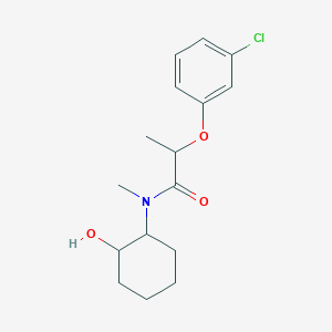 molecular formula C16H22ClNO3 B5305801 2-(3-chlorophenoxy)-N-(2-hydroxycyclohexyl)-N-methylpropanamide 