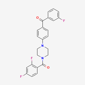 molecular formula C24H19F3N2O2 B5305808 {4-[4-(2,4-difluorobenzoyl)-1-piperazinyl]phenyl}(3-fluorophenyl)methanone 