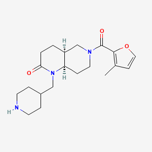 molecular formula C20H29N3O3 B5305817 rel-(4aS,8aR)-6-(3-methyl-2-furoyl)-1-(4-piperidinylmethyl)octahydro-1,6-naphthyridin-2(1H)-one hydrochloride 