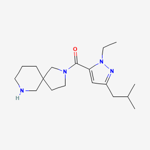 molecular formula C18H30N4O B5305839 2-[(1-ethyl-3-isobutyl-1H-pyrazol-5-yl)carbonyl]-2,7-diazaspiro[4.5]decane hydrochloride 