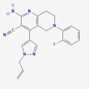 molecular formula C21H19FN6 B5305842 4-(1-allyl-1H-pyrazol-4-yl)-2-amino-6-(2-fluorophenyl)-5,6,7,8-tetrahydro-1,6-naphthyridine-3-carbonitrile 