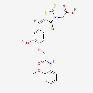 molecular formula C22H20N2O7S2 B5305845 [5-(3-methoxy-4-{2-[(2-methoxyphenyl)amino]-2-oxoethoxy}benzylidene)-4-oxo-2-thioxo-1,3-thiazolidin-3-yl]acetic acid 