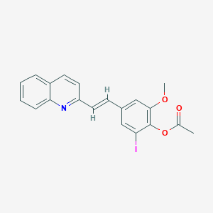 molecular formula C20H16INO3 B5305865 2-iodo-6-methoxy-4-[2-(2-quinolinyl)vinyl]phenyl acetate 