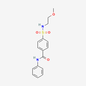 molecular formula C16H18N2O4S B5305873 4-{[(2-methoxyethyl)amino]sulfonyl}-N-phenylbenzamide 