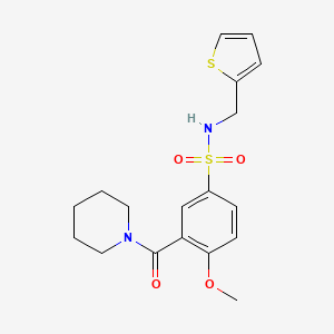 molecular formula C18H22N2O4S2 B5305880 4-methoxy-3-(1-piperidinylcarbonyl)-N-(2-thienylmethyl)benzenesulfonamide 