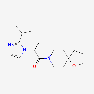 molecular formula C17H27N3O2 B5305885 8-[2-(2-isopropyl-1H-imidazol-1-yl)propanoyl]-1-oxa-8-azaspiro[4.5]decane 
