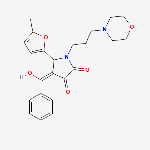 molecular formula C24H28N2O5 B5305892 3-hydroxy-4-(4-methylbenzoyl)-5-(5-methyl-2-furyl)-1-[3-(4-morpholinyl)propyl]-1,5-dihydro-2H-pyrrol-2-one 