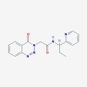 molecular formula C17H17N5O2 B5305893 2-(4-oxo-1,2,3-benzotriazin-3(4H)-yl)-N-(1-pyridin-2-ylpropyl)acetamide 