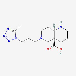 molecular formula C14H24N6O2 B5305900 (4aS*,8aR*)-6-[3-(5-methyl-1H-tetrazol-1-yl)propyl]octahydro-1,6-naphthyridine-4a(2H)-carboxylic acid 
