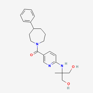 molecular formula C22H29N3O3 B5305910 2-methyl-2-({5-[(4-phenylazepan-1-yl)carbonyl]pyridin-2-yl}amino)propane-1,3-diol 