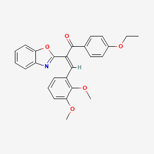 molecular formula C26H23NO5 B5305924 2-(1,3-benzoxazol-2-yl)-3-(2,3-dimethoxyphenyl)-1-(4-ethoxyphenyl)-2-propen-1-one 