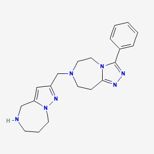 molecular formula C20H25N7 B5305926 3-phenyl-7-(5,6,7,8-tetrahydro-4H-pyrazolo[1,5-a][1,4]diazepin-2-ylmethyl)-6,7,8,9-tetrahydro-5H-[1,2,4]triazolo[4,3-d][1,4]diazepine dihydrochloride 