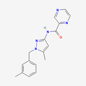 molecular formula C17H17N5O B5305936 N-[5-methyl-1-(3-methylbenzyl)-1H-pyrazol-3-yl]-2-pyrazinecarboxamide 