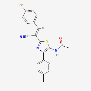 molecular formula C21H16BrN3OS B5305965 N-[2-[2-(4-bromophenyl)-1-cyanovinyl]-4-(4-methylphenyl)-1,3-thiazol-5-yl]acetamide 