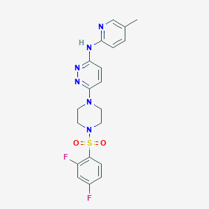 molecular formula C20H20F2N6O2S B5305977 6-{4-[(2,4-difluorophenyl)sulfonyl]-1-piperazinyl}-N-(5-methyl-2-pyridinyl)-3-pyridazinamine 