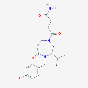 4-[4-(4-fluorobenzyl)-3-isopropyl-5-oxo-1,4-diazepan-1-yl]-4-oxobutanamide