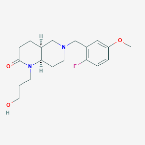 molecular formula C19H27FN2O3 B5306018 (4aS*,8aR*)-6-(2-fluoro-5-methoxybenzyl)-1-(3-hydroxypropyl)octahydro-1,6-naphthyridin-2(1H)-one 