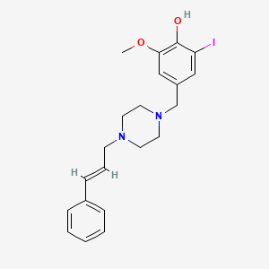 molecular formula C21H25IN2O2 B5306056 2-iodo-6-methoxy-4-{[4-(3-phenyl-2-propen-1-yl)-1-piperazinyl]methyl}phenol 