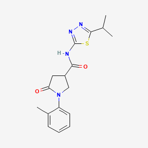 N-(5-isopropyl-1,3,4-thiadiazol-2-yl)-1-(2-methylphenyl)-5-oxo-3-pyrrolidinecarboxamide