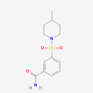 molecular formula C13H18N2O3S B5306102 3-[(4-methyl-1-piperidinyl)sulfonyl]benzamide 