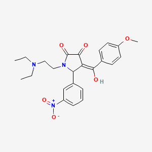 molecular formula C24H27N3O6 B5306103 1-[2-(diethylamino)ethyl]-3-hydroxy-4-(4-methoxybenzoyl)-5-(3-nitrophenyl)-1,5-dihydro-2H-pyrrol-2-one 