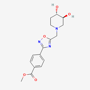 molecular formula C16H19N3O5 B5306114 methyl 4-(5-{[(3S*,4S*)-3,4-dihydroxy-1-piperidinyl]methyl}-1,2,4-oxadiazol-3-yl)benzoate 