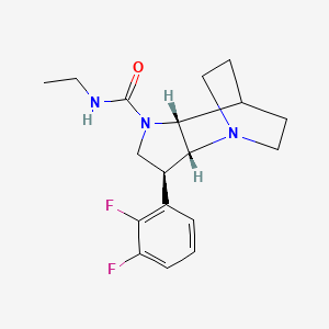 molecular formula C18H23F2N3O B5306119 (2R*,3S*,6R*)-3-(2,3-difluorophenyl)-N-ethyl-1,5-diazatricyclo[5.2.2.0~2,6~]undecane-5-carboxamide 