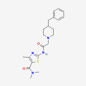 molecular formula C21H28N4O2S B5306148 2-{[(4-benzyl-1-piperidinyl)acetyl]amino}-N,N,4-trimethyl-1,3-thiazole-5-carboxamide 