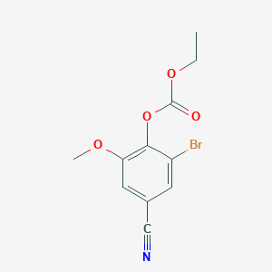 molecular formula C11H10BrNO4 B5306163 2-bromo-4-cyano-6-methoxyphenyl ethyl carbonate 