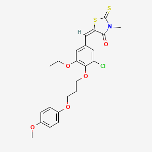 molecular formula C23H24ClNO5S2 B5306174 5-{3-chloro-5-ethoxy-4-[3-(4-methoxyphenoxy)propoxy]benzylidene}-3-methyl-2-thioxo-1,3-thiazolidin-4-one 