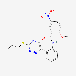 3-(allylthio)-6-(2-methoxy-5-nitrophenyl)-6,7-dihydro[1,2,4]triazino[5,6-d][3,1]benzoxazepine