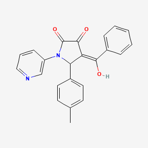 molecular formula C23H18N2O3 B5306197 4-benzoyl-3-hydroxy-5-(4-methylphenyl)-1-(3-pyridinyl)-1,5-dihydro-2H-pyrrol-2-one 