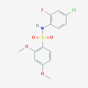 molecular formula C14H13ClFNO4S B5306227 N-(4-chloro-2-fluorophenyl)-2,4-dimethoxybenzenesulfonamide 