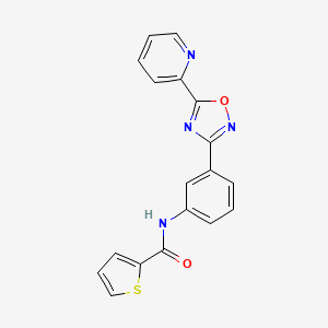 N-[3-(5-pyridin-2-yl-1,2,4-oxadiazol-3-yl)phenyl]thiophene-2-carboxamide