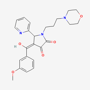 molecular formula C24H27N3O5 B5306285 3-hydroxy-4-(3-methoxybenzoyl)-1-[3-(4-morpholinyl)propyl]-5-(2-pyridinyl)-1,5-dihydro-2H-pyrrol-2-one 