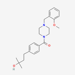 molecular formula C24H32N2O3 B5306309 4-(4-{[4-(2-methoxybenzyl)-1-piperazinyl]carbonyl}phenyl)-2-methyl-2-butanol 