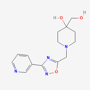 molecular formula C14H18N4O3 B5306352 4-(hydroxymethyl)-1-[(3-pyridin-3-yl-1,2,4-oxadiazol-5-yl)methyl]piperidin-4-ol 