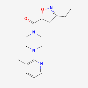 molecular formula C16H22N4O2 B5306373 1-[(3-ethyl-4,5-dihydroisoxazol-5-yl)carbonyl]-4-(3-methylpyridin-2-yl)piperazine 