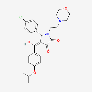 molecular formula C26H29ClN2O5 B5306403 5-(4-chlorophenyl)-3-hydroxy-4-(4-isopropoxybenzoyl)-1-[2-(4-morpholinyl)ethyl]-1,5-dihydro-2H-pyrrol-2-one 