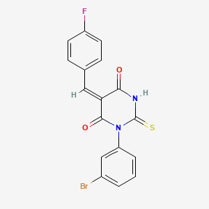 molecular formula C17H10BrFN2O2S B5306434 1-(3-bromophenyl)-5-(4-fluorobenzylidene)-2-thioxodihydro-4,6(1H,5H)-pyrimidinedione 