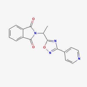 molecular formula C17H12N4O3 B5306457 2-{1-[3-(4-pyridinyl)-1,2,4-oxadiazol-5-yl]ethyl}-1H-isoindole-1,3(2H)-dione 