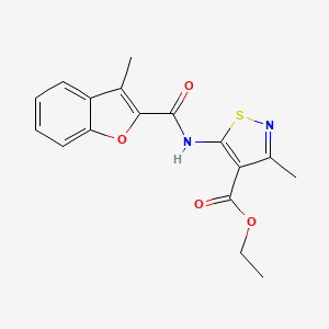 molecular formula C17H16N2O4S B5306459 ethyl 3-methyl-5-{[(3-methyl-1-benzofuran-2-yl)carbonyl]amino}-4-isothiazolecarboxylate 