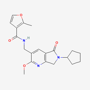 N-[(6-cyclopentyl-2-methoxy-5-oxo-6,7-dihydro-5H-pyrrolo[3,4-b]pyridin-3-yl)methyl]-2-methyl-3-furamide