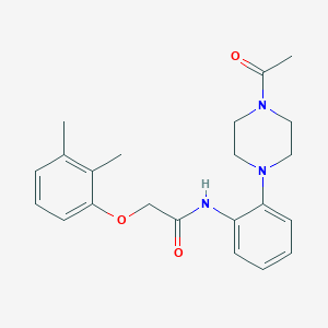 molecular formula C22H27N3O3 B5306485 N-[2-(4-acetyl-1-piperazinyl)phenyl]-2-(2,3-dimethylphenoxy)acetamide 