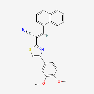 molecular formula C24H18N2O2S B5306486 2-[4-(3,4-dimethoxyphenyl)-1,3-thiazol-2-yl]-3-(1-naphthyl)acrylonitrile 