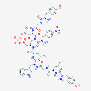 molecular formula C62H77N13O21S B053065 Cholecystokinin (26-33), tyr-gly-(nle(28,31),4-No2-phe(33)) CAS No. 115136-01-1