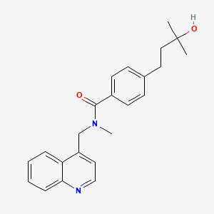 4-(3-hydroxy-3-methylbutyl)-N-methyl-N-(4-quinolinylmethyl)benzamide